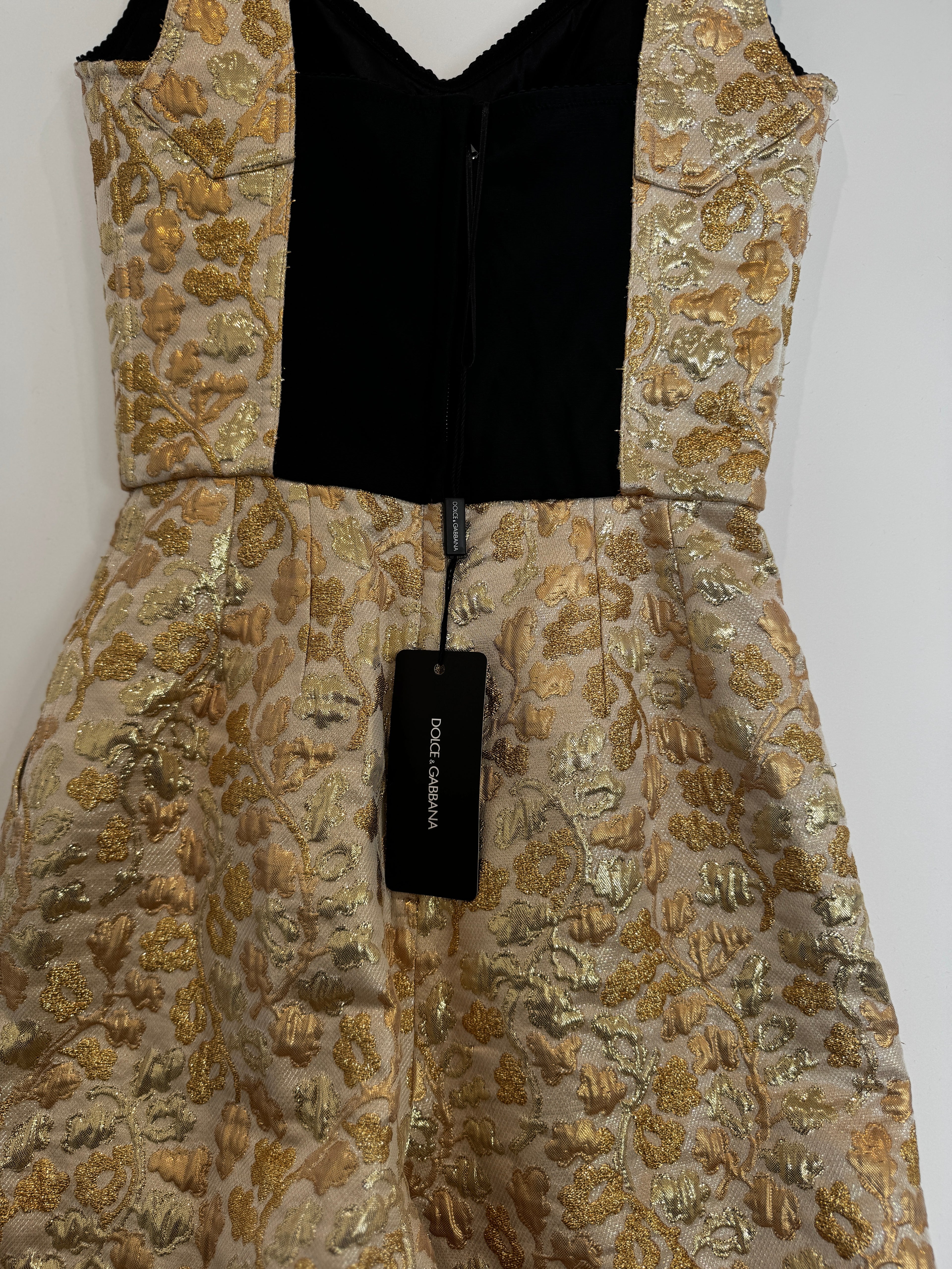 Dolce & Gabanna Metallic Brocade Jumpsuit Size 4 UK
