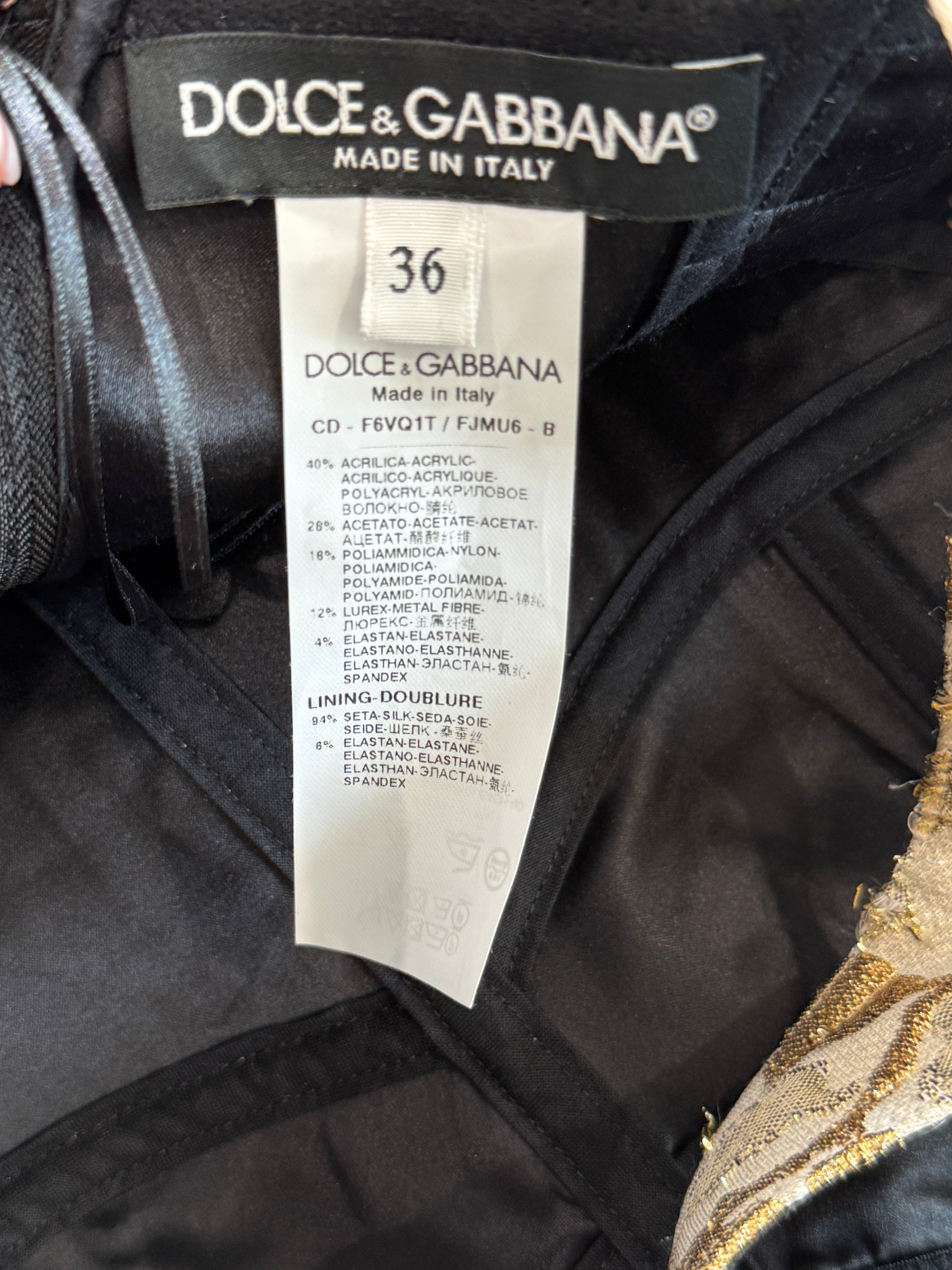 Dolce & Gabanna Metallic Brocade Jumpsuit Size 4 UK