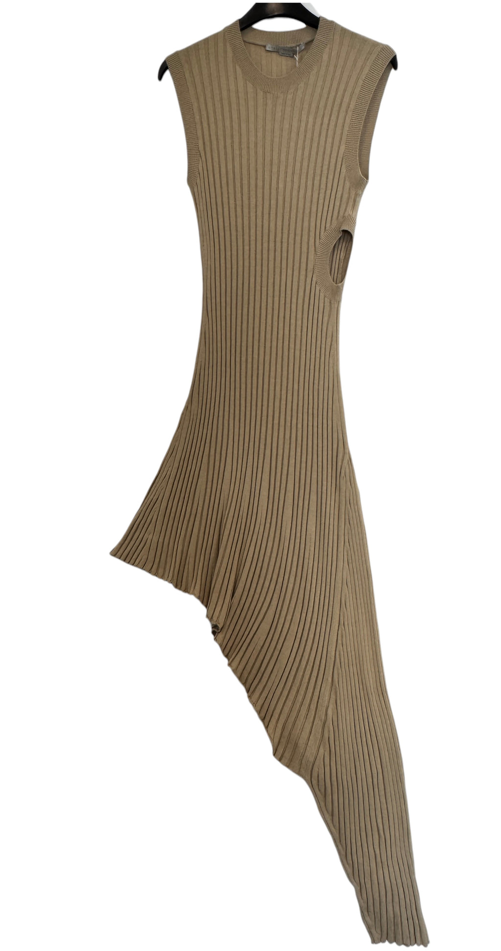 Stella McCartney Ribbed Knit Asymmetrical Dress in Size L