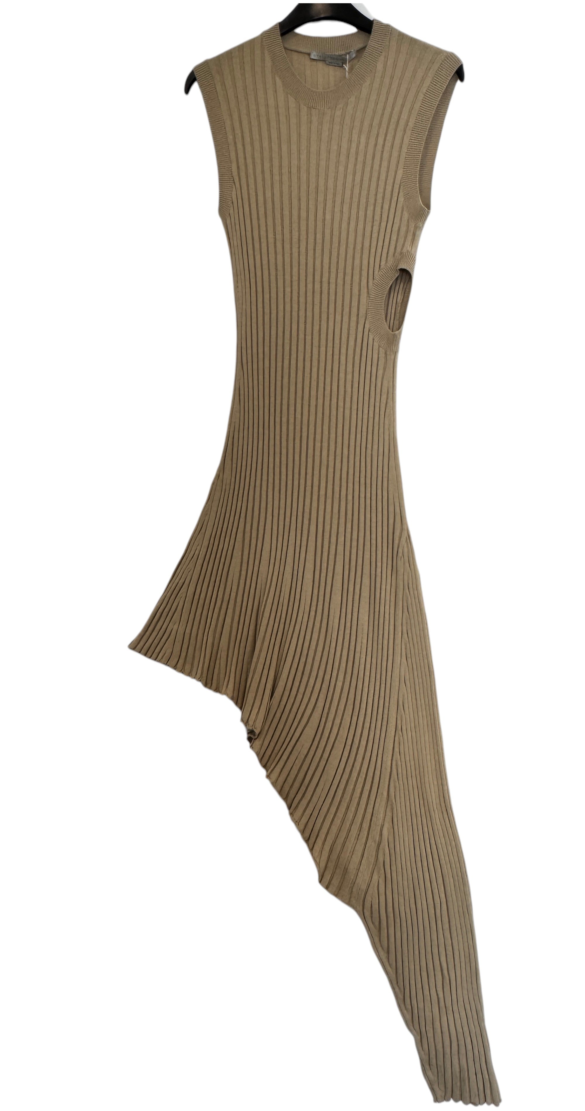 Stella McCartney Ribbed Knit Asymmetrical Dress in Size L