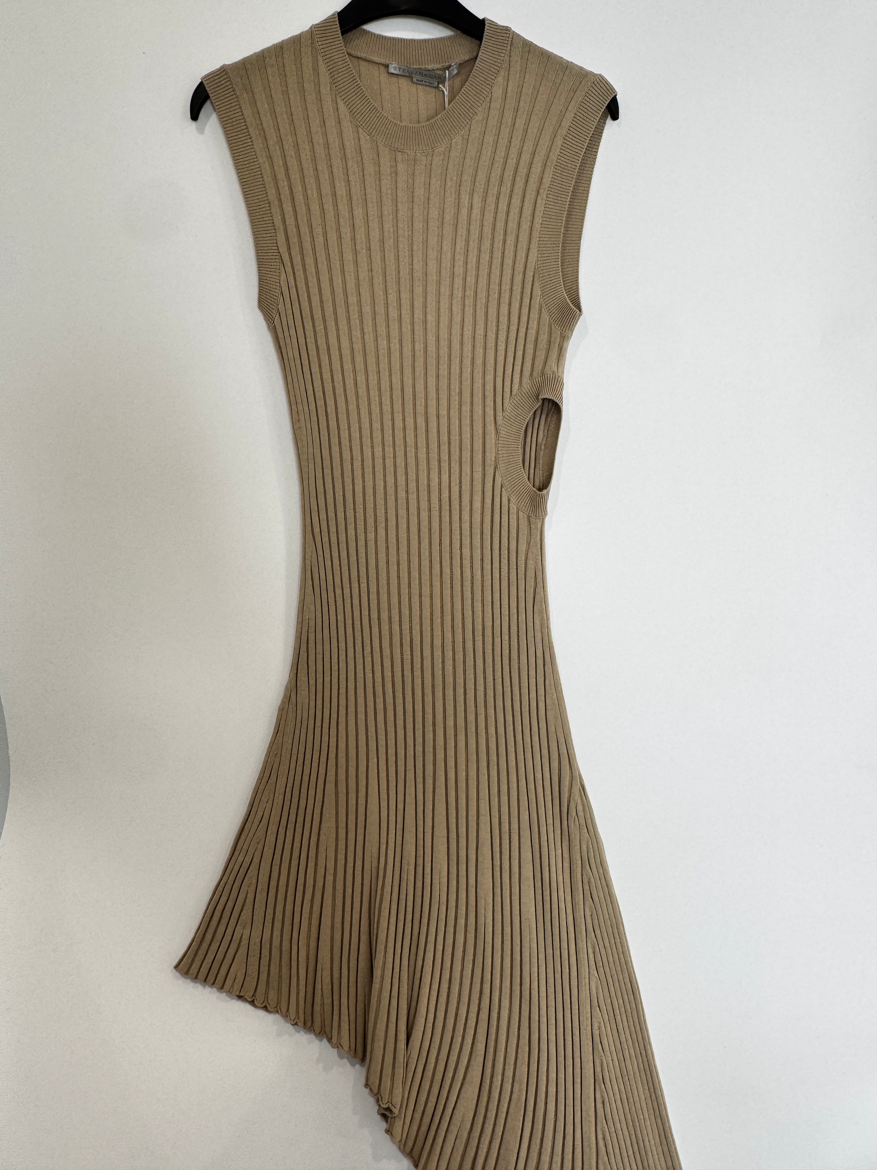 Stella McCartney Ribbed Knit Asymmetrical Dress in Size L