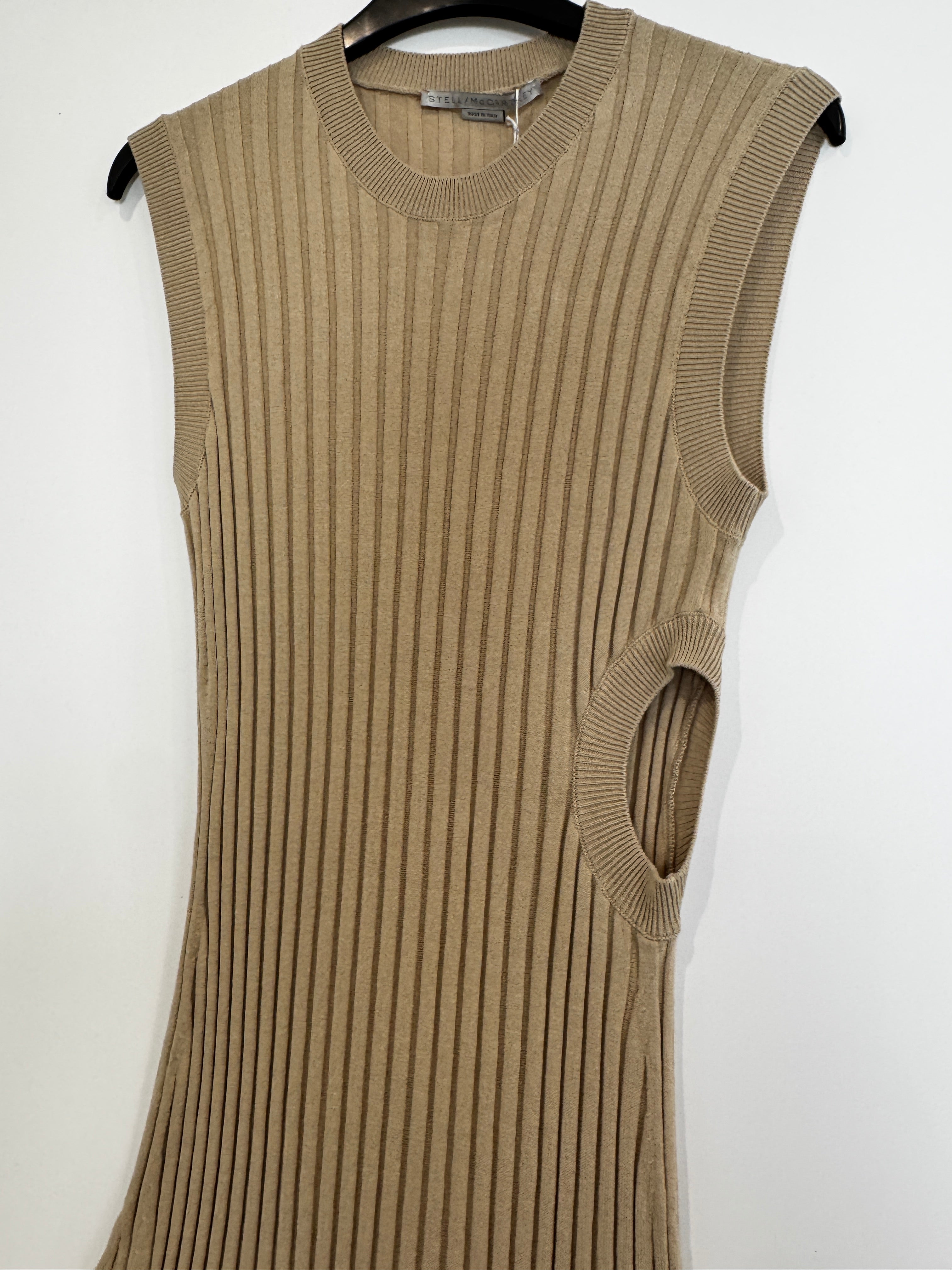Stella McCartney Ribbed Knit Asymmetrical Dress in Size L