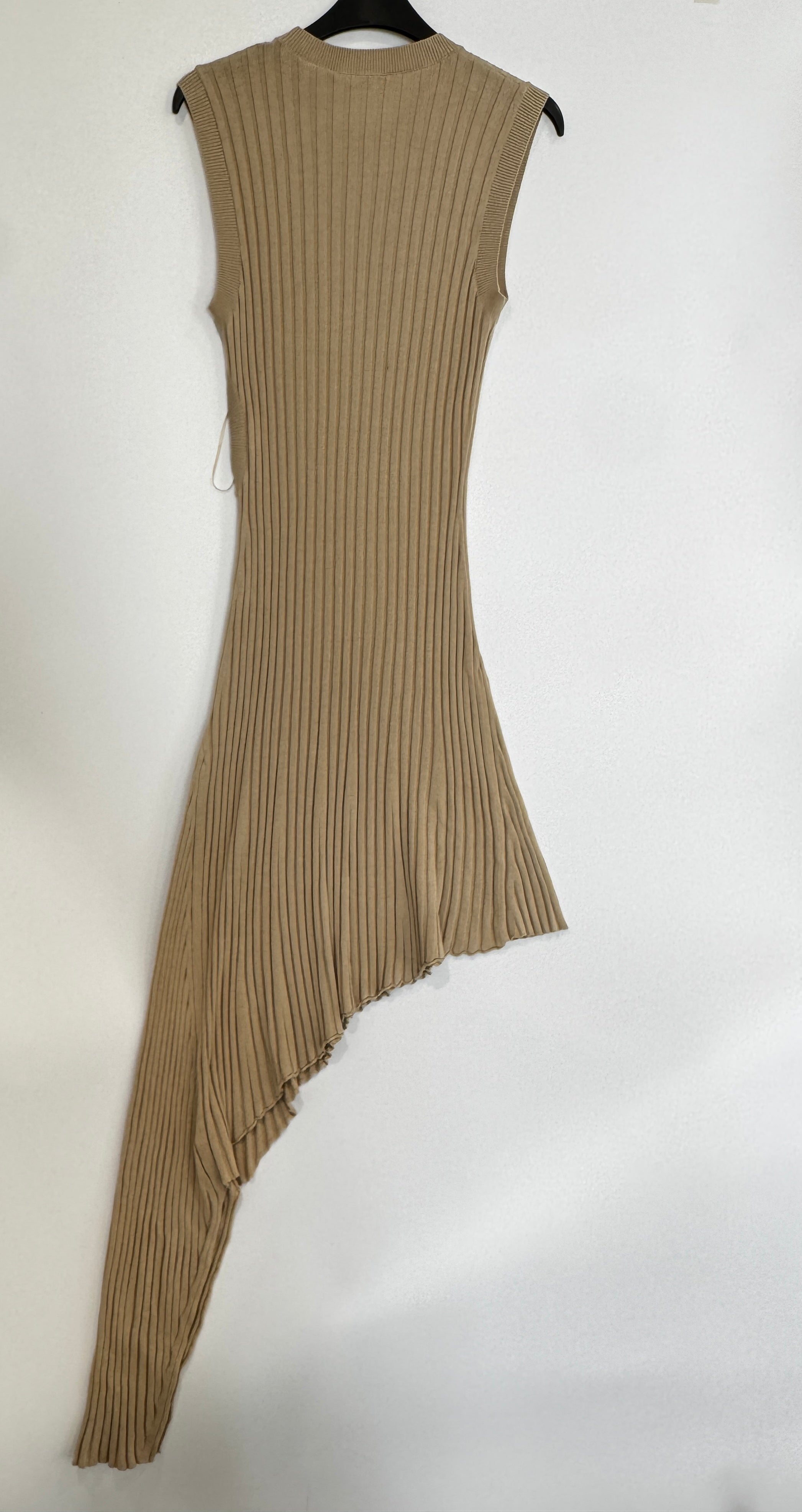 Stella McCartney Ribbed Knit Asymmetrical Dress in Size L