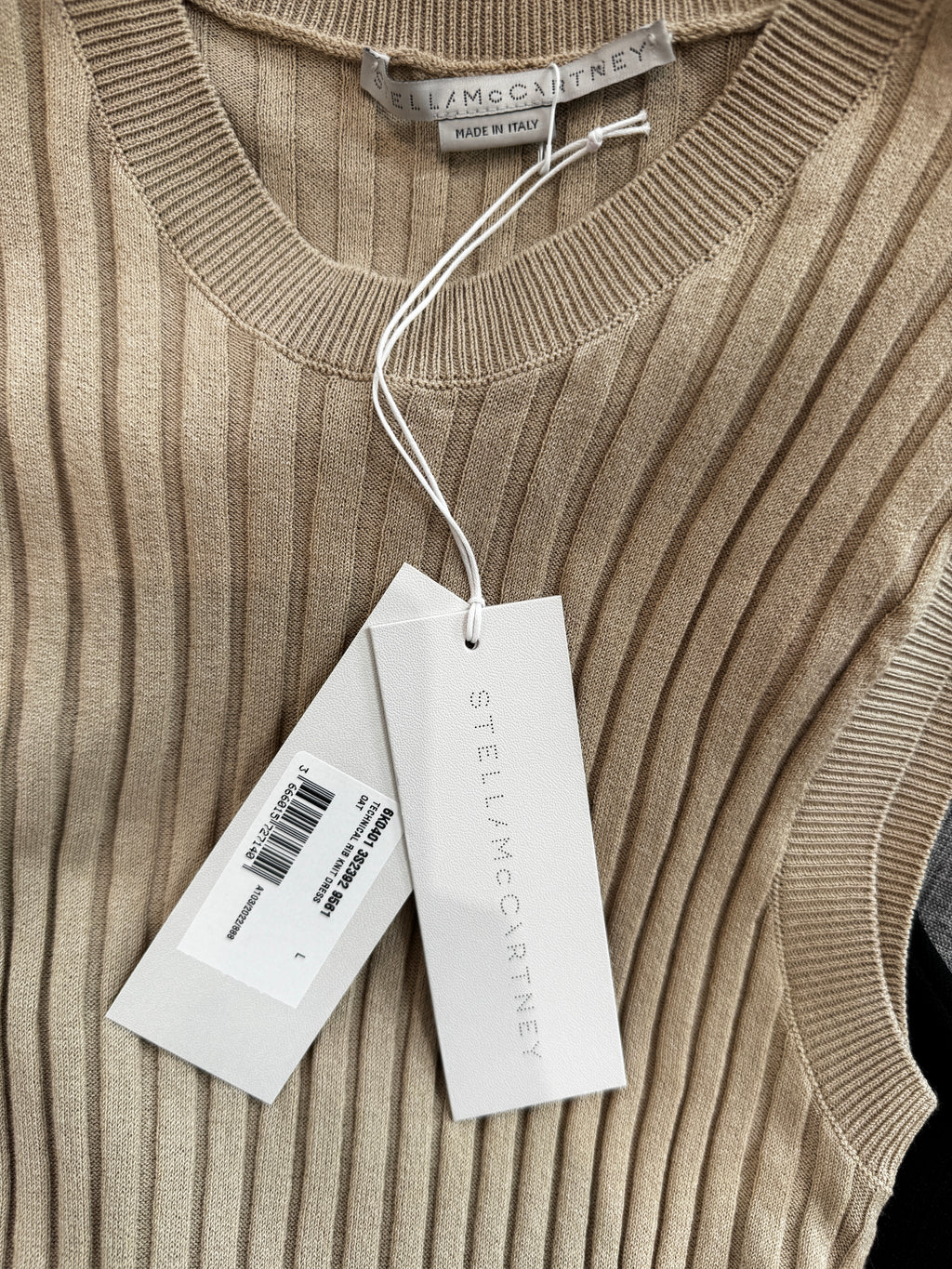 Stella McCartney Ribbed Knit Asymmetrical Dress in Size L