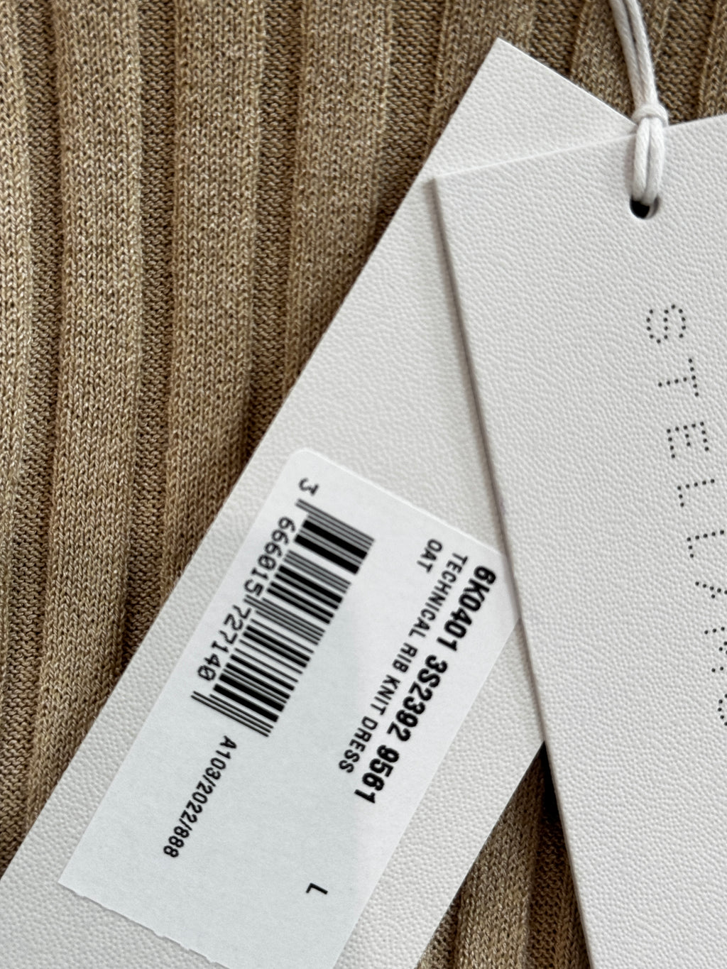 Stella McCartney Ribbed Knit Asymmetrical Dress in Size L