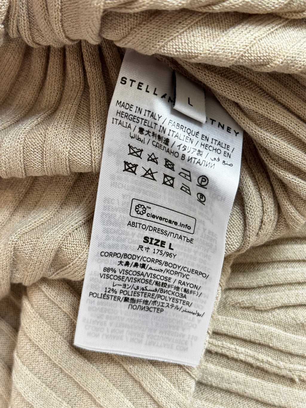 Stella McCartney Ribbed Knit Asymmetrical Dress in Size L