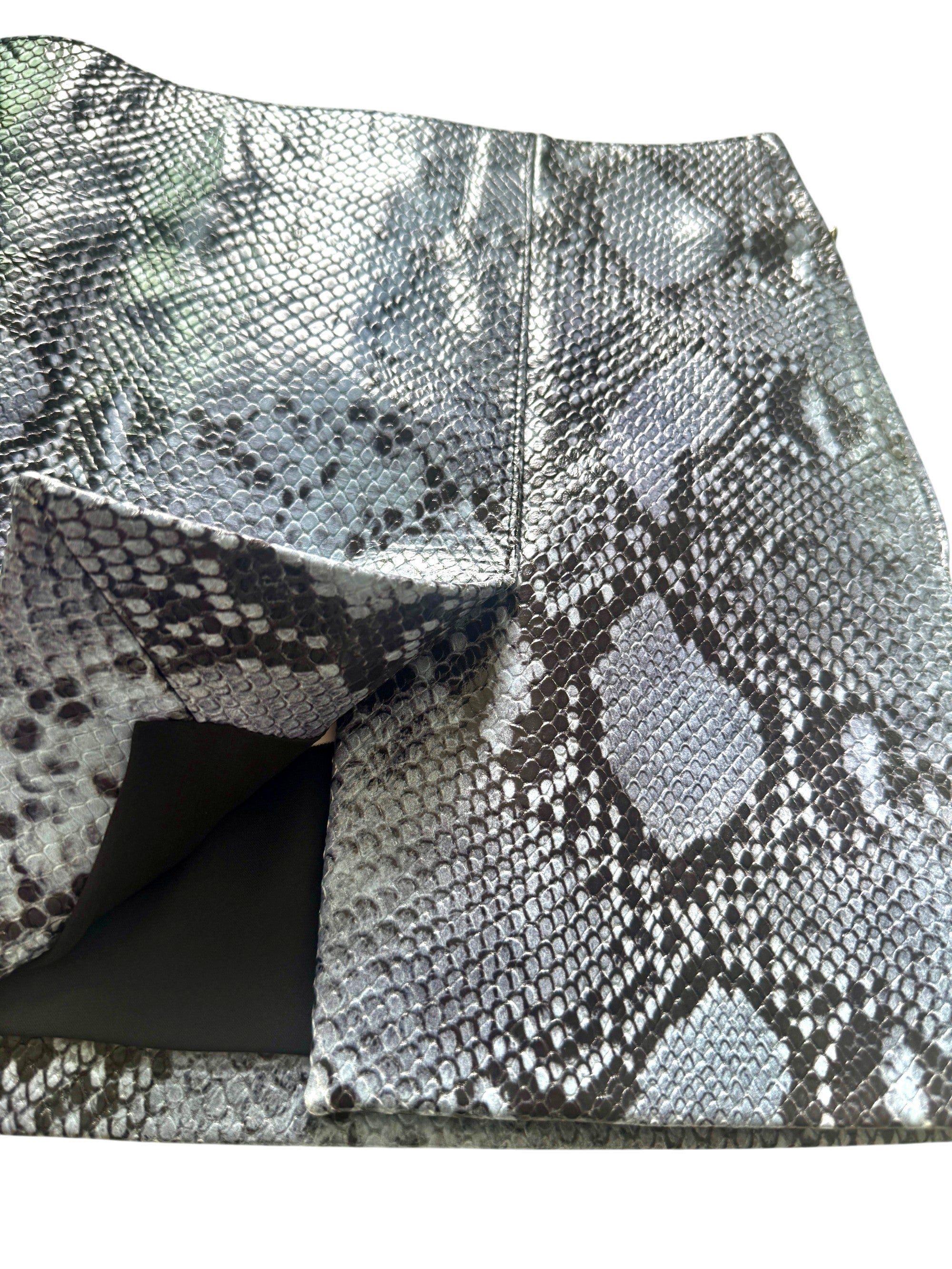 16 Arlington Minerva Snake Skin Effect Leather Mini Skirt Size 12 UK