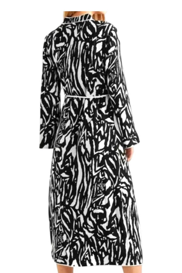 Rixo Cindy Zebra Animal Print Silky Wrap Midi Dress Size S