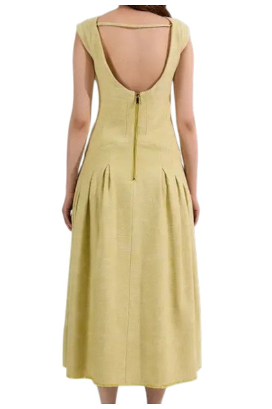 Karen Millen Spring Tweed Tailored Sleeveless Full Skirted Midi Dress Size 8 UK
