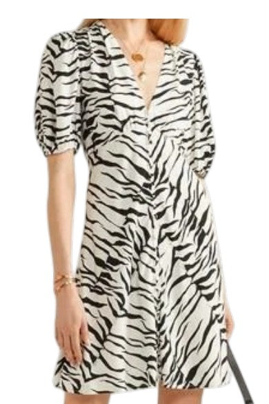 Rixo Zanita Zebra Print Mini Dress Size XXS