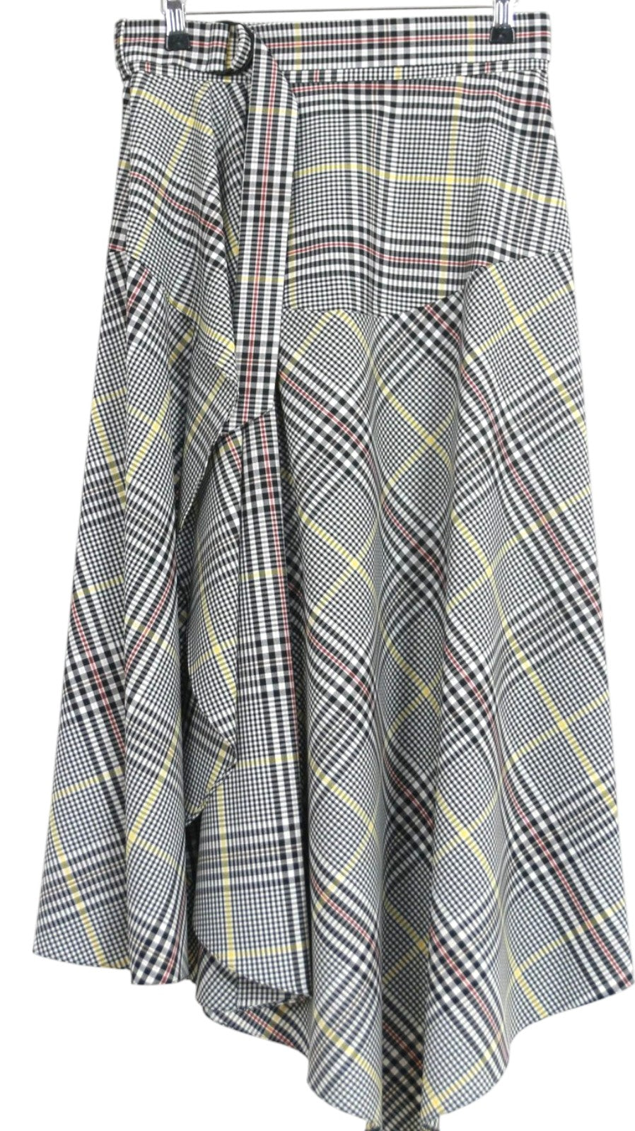 Karen Millen Women's NEW Stripe Asymmetric Midi Belted Long Skirt Size 8 UK